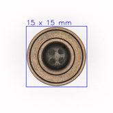 Klassieke Bronzen Metalen Knoop - 15 mm met Vier Gaten Knopen KNP00209